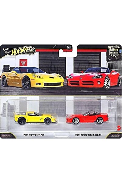 HOT WHEELS 1:64 Premium Car Culture 2'li Paket 2002 Corvette Z06 - 2003 Dodge...