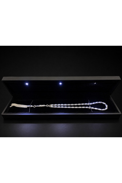 E&S Ticaret 925 Ayar Gümüş Tesbih 21 cm 4mm - Işıklı kutu ile gönderim