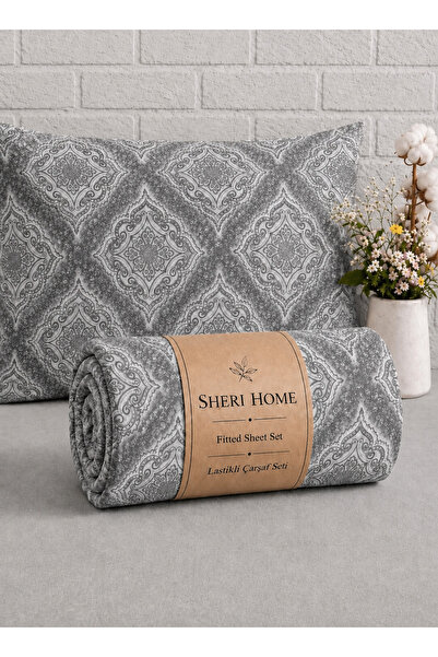 Sheri Home Lastikli Çarşaf Seti %100 Pamuk Yumuşak Dokulu-Kaymaz Tam Geçmeli Fitted Sheet –Premium Pamuk 120x200/ 180x200 / 200x200