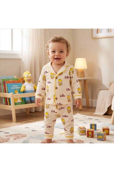 derin baby 100% Cotton Long Sleeve Buttoned Character Patterned Seasonal Patt...