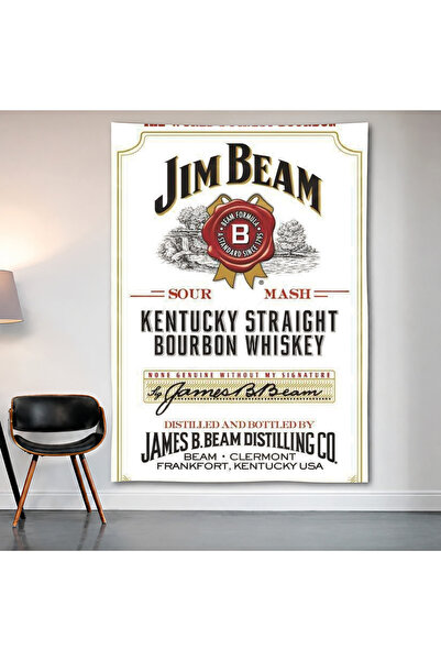 Geek Cultcha سجادة حائط من Jim Beam Vintage، ملصق من قماش الساتان عالي الجودة
