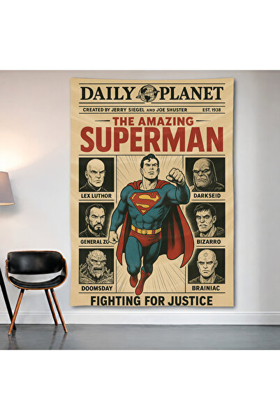 Geek Cultcha The Amazing Superman Daily Planet Wall Cloth Wall Tapestry First...