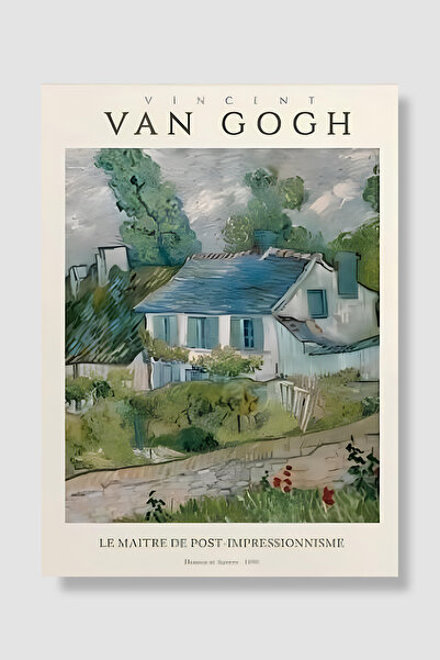 Luna Marissa Van Gogh poster, kuće u Auversu, pejzaž, uljana slika, impresion...