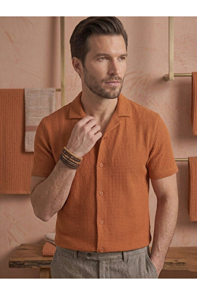 Bella Dossi Premium Waffle Fabric Men's Shirt - Modern Elegance and Comfort