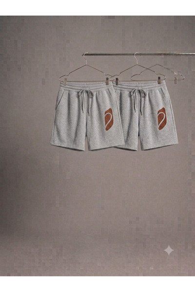 CLOTHES33 شورت صيفي رقيق مكون من قطعتين، مقاوم للعرق، مطبوع عليه قلب الفهد، م...