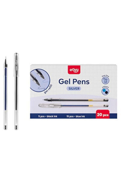 Easy Stationery Pixuri cu gel tip ac 0,38 mm set 20 buc MIX