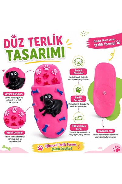MİANNA PatiPlay Sesli Terlik Köpek Isırma ve Çiğneme Oyuncağı