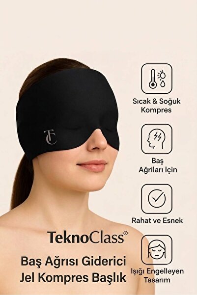 TeknoClass Jel Dolgulu Mıgren ve Baş Ağrısı Hafifletici Başlık Göz Maskesi So...