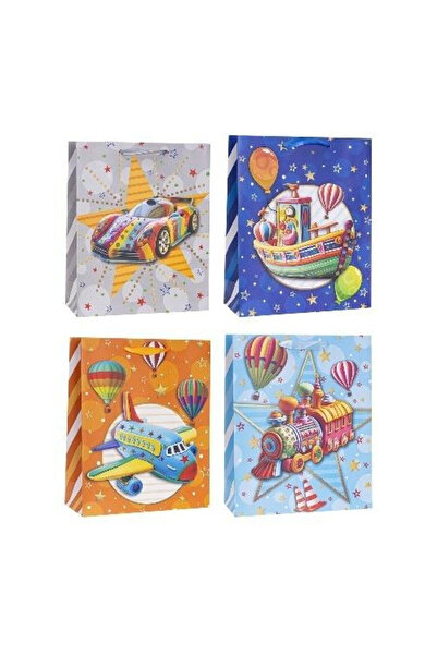 OEM Punga cadou Rozette mix modele, din hartie, pentru copii, 26x32x10 cm, Mu...