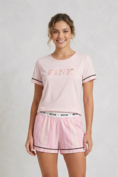 İPEKTENİM Γυναικεία Πιτζάμα με Σορτσάκι "Ipektenim" PINK