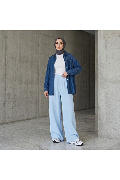 Naknaku Wide Leg Pants-Blue