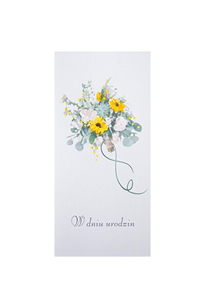 MAK Felicitare aniversara Floarea-soarelui, pictata manual, format DL 111x225...