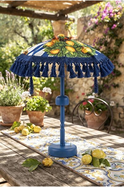 Missidea Limona Blue Bohem Ledli Bali Şemsiyesi