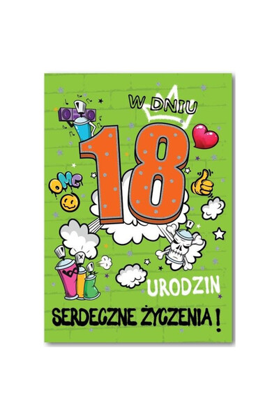 TREND Felicitare 18 ani multicolor 12.4x18.4cm
