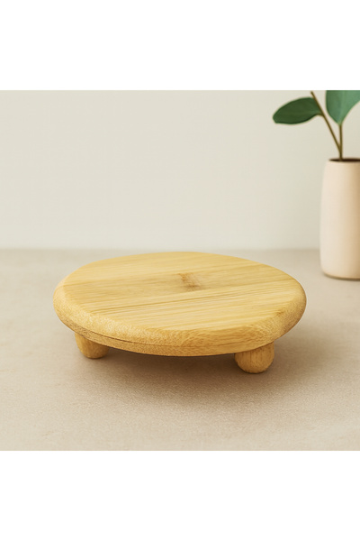 magicool Bamboo Presentation Plate with Feet 11X11 cm