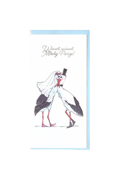 HENRY Felicitare de nunta/karnet Bociany, cu ilustratie cu berze, format 11,5...