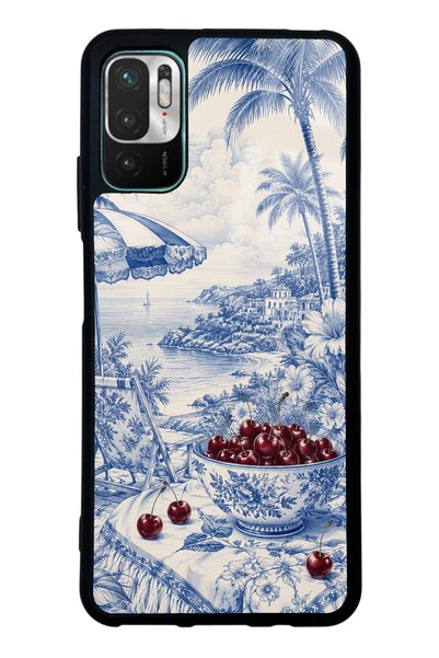 Spoyi Xiaomi Redmi Note 10 5g Blue Porcelain Cherry Coast Design Glossy Phone...