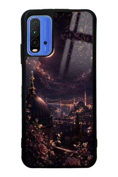 Spoyi حافظة هاتف Xiaomi Redmi 9T ذات تصميم ليلي لامع من خشب الورد بوسفوروس