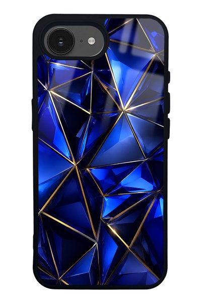 Spoyi iPhone 16E Glossy Phone Case with Sapphire Crystal Edge Design