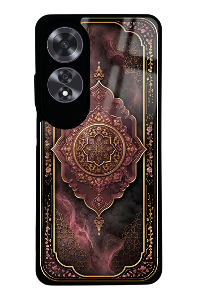 Spoyi Oppo A60 Glossy Phone Case with Rosewood Ottoman Medallion Design