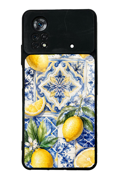 Spoyi حافظة هاتف Xiaomi Poco X4 Pro بتصميم Mediterranean Lemon Royale لامعة