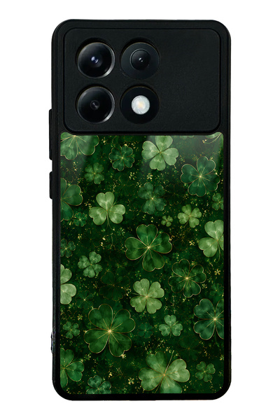 Spoyi Xiaomi Poco X6 Pro Emerald Lucky Clover Design Glossy Phone Case