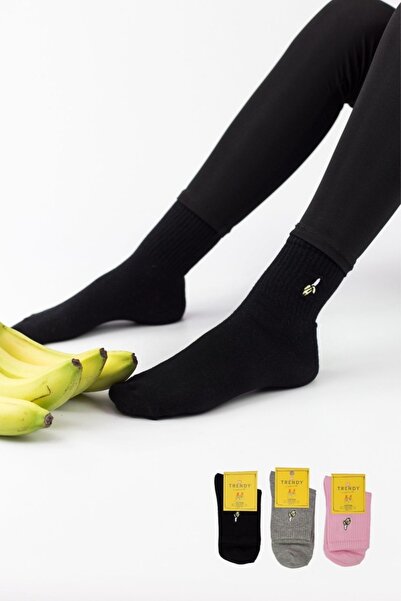 TRENDY Ημίκοντες Κάλτσες "Trendy" BANANAS III 3 ζευγάρια
