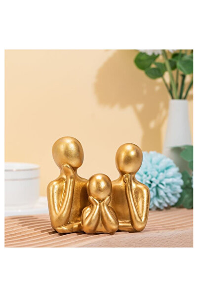 OEM Statueta decorativa, aurie, familie, 9x10cm