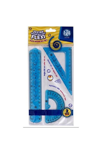 Astra Set geometric Flexi, rigla elastica 20 cm, echer 60° si raportor 180°, ...