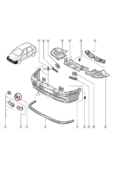 RapidAuto Grila bara fara Renault Scenic , Megane 1, capac original partea st...