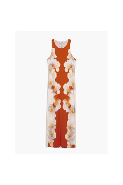 Desigual Rochie de zi cu zi pentru femei 26SWVK37 Portocaliu