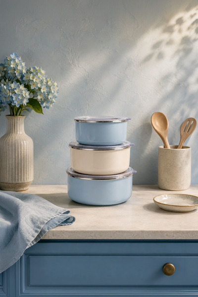 Bambum Lumino 3-Piece Storage Container Blue