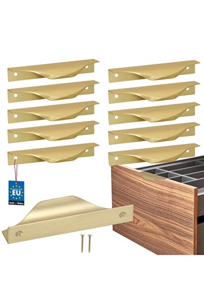 KOTARBAU Mâner de mobilier modern tip bordură, din aluminiu, auriu mat, 96 / ...