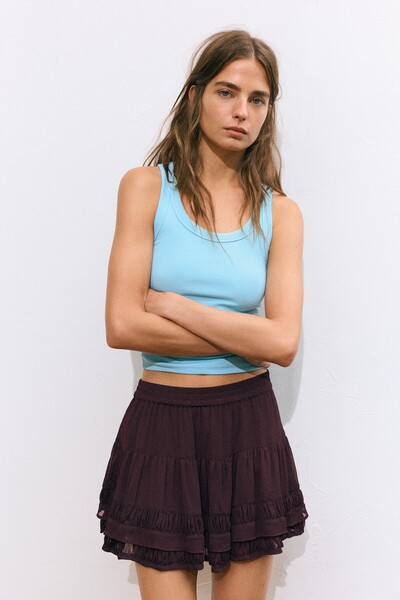 Pull & Bear Fırfırlı mini etek