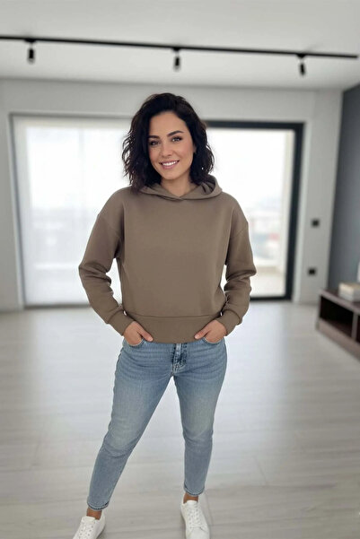 Veni Life Women's Off-Shoulder Hooded Basic Sweatshirt