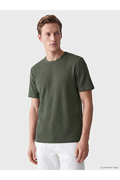 LC Waikiki Zero Roba Collar Textured Men's T-Shirt from Uzg Store for Style E...