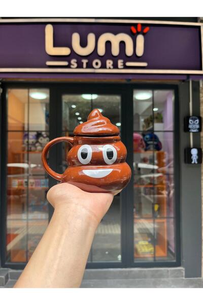 Store Gülücük Tasarımlı Seramik Kupa – Kapaklı Kahve ve Çay Kupası