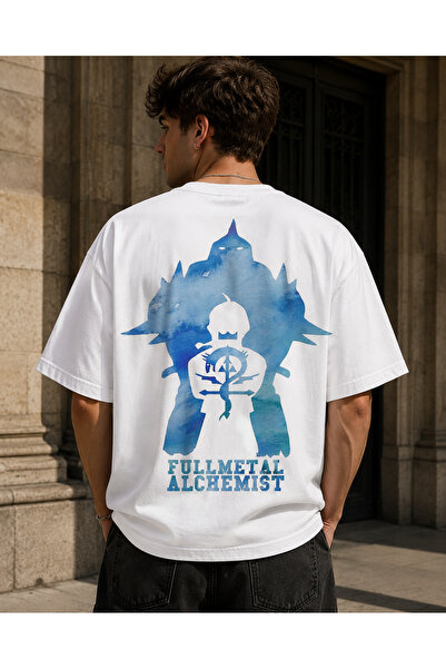 Nulivez Fullmetal Alchemist Oversize Unisex T-Shirt - Anime Graphic Printed S...