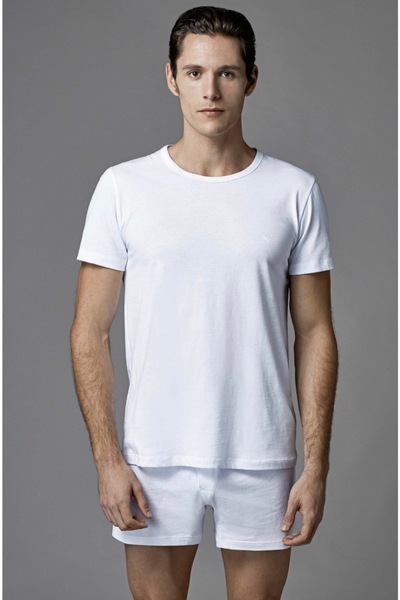 Eros Men's T-Shirt, Combed Cotton O Neck Short Sleeve T-Shirt 2-Pack, %100 Ko...