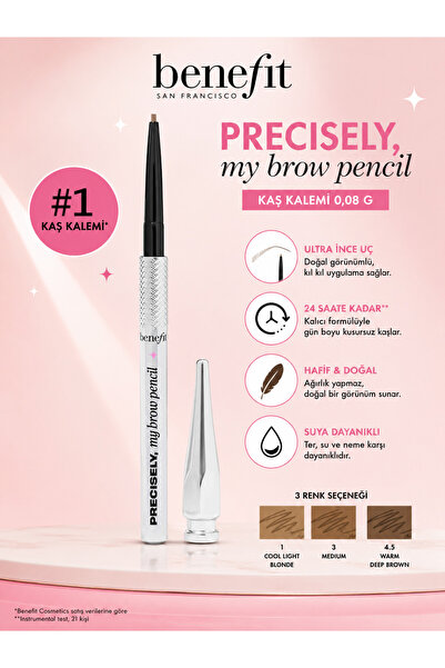 benefit cosmetics قلم الحواجب من بريسيزلي ماي براو شيد 3.5، قلم تحديد وتشكيل ...