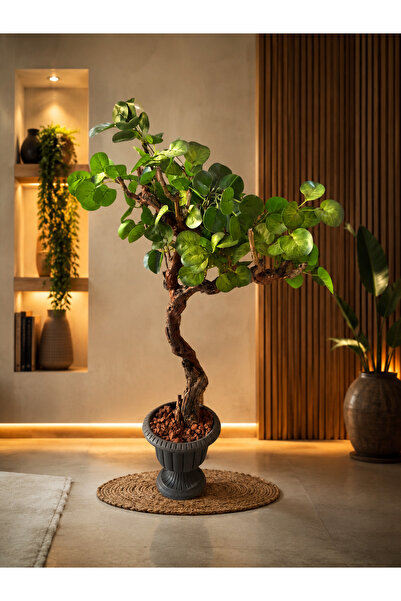 YEŞİLADA Yapay Bonsai Ağacı 1.20 Mt Boy Doğal Gerçek Asma Gövdeli Bonzai Çiçek