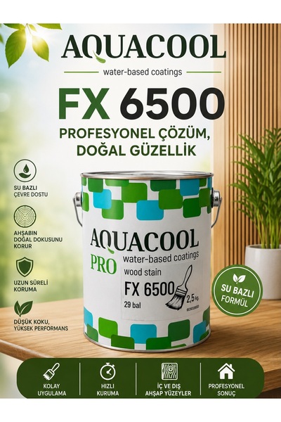 AQUACOOL PRO Aquacool FX 6500 Su Bazlı Renkli Ahşap Koruyucu | 21 Renk Seçene...
