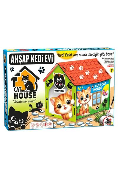 Vardem Oyuncak Ahşap Kedi Evi