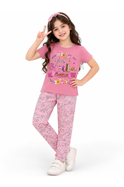 Generic Girls' Just Smile Print Clothing Set, 8-Year-Old Size, Pink |   T-Shi...
