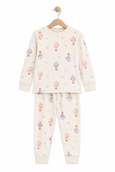 monox Unisex Children's Seasonal Cotton Flying Balloon Striped Pajama Set