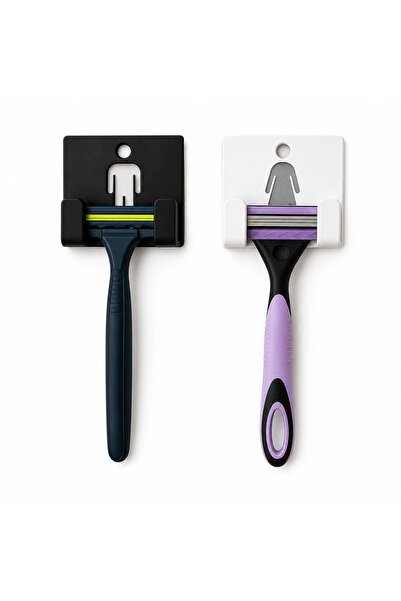 esdekorium 2-Piece Wall Mounted Adhesive Razor Holder |   Men's and Women's P...
