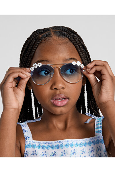 The Children's Place Girls Floral Aviator Sunglasses