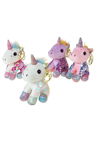 adar Breloc pluszowy unicorn cu paiete multicolor