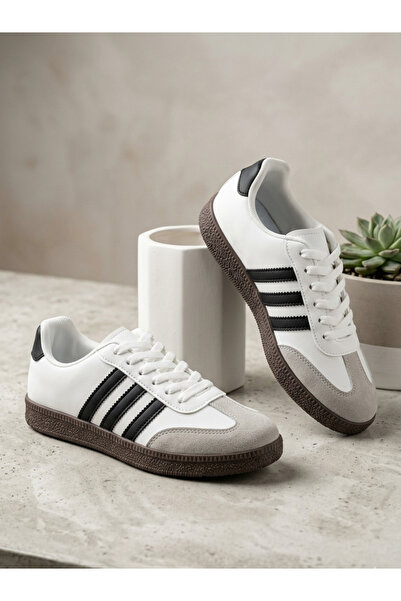 FASHION Unisex Low-Top Casual Sneakers with Contrast Stripe Design, Lace-Up C...