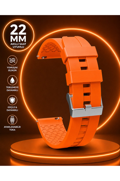 TechTrove Amazfit Pace Uyumlu 22mm Spor Silikon Kordon